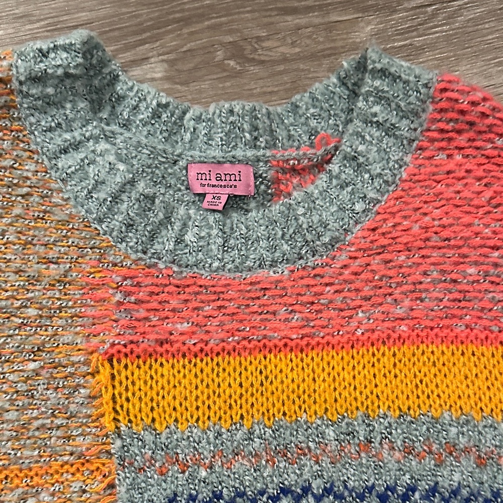 Francesca’s Multicolor Patchwork Sweater - image 3